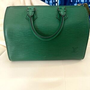 LV SPEEDY 25 GREEN EPI BOSTON BAG